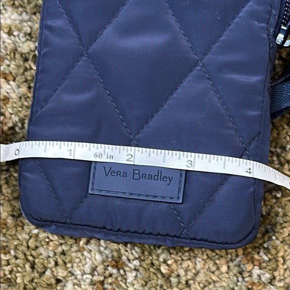 Vera Bradley Scroll Navy Ultralight RFID Petite Cellphone Crossbody NWOT - Picture 9 of 10